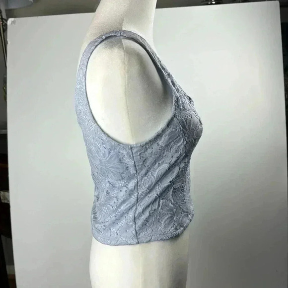 WILD SKYE SZ M NWT CAMISOLE LIGHT BLUE LACE FEMININE SEXY STRETCHY PRETTY - Picture 4 of 9